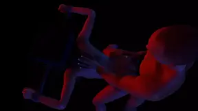 Old blonde bondage girl caged and fucked standing