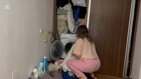 Doing all my stinky laundry while farting'