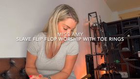 Slave Flip Flop Worship with Toe Rings