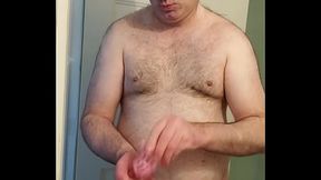 Nude Martin Lavall&eacute_e mastubates, ejaculates and eats his sperm with his pink chastity device