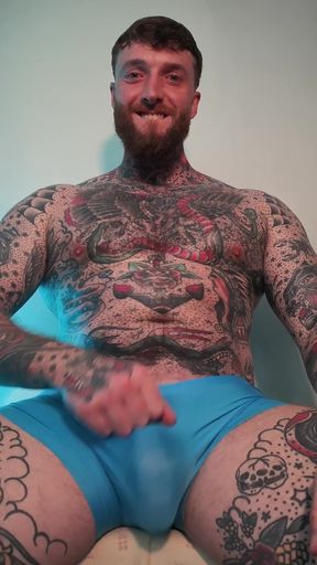 Tattooed Dom Worship Cumshot POV