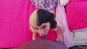 Hot femboy takes a picture and rides a cock in intense anal action