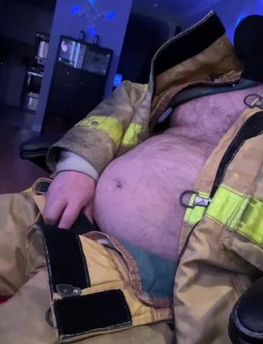 play with cock in firemen gear