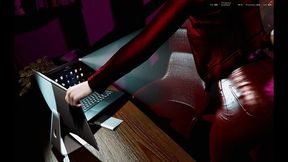 Car Toon - Korean Girlfriend In Red Leather Outfit Having Rough Sex