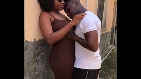 Real sex-tape of a man fucking his neighbor'_s wife, at the backyard before taking her inside for a hardcore fuck