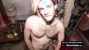 ”Blonde twinkie Jay caresses his thick fuck stick solo”