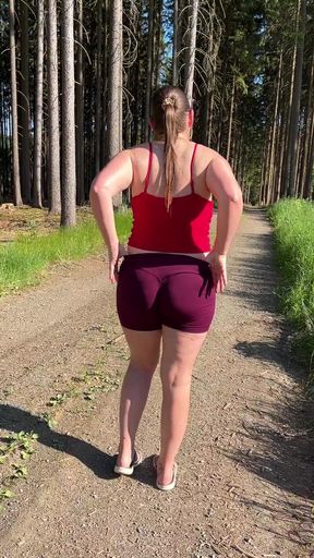 Walking through the forest in a string OF @germanbombshell