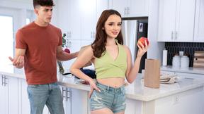 ”Big ass petite step sister comforts sad step brother with her teen twat”