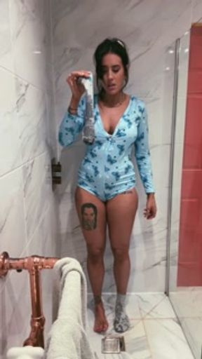 Desperation pee! The bathroom was occupied and she wet her pyjamas!