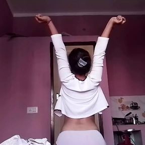 Solo cute babe sneha Thapa Tesse masturbating on the bed in 4K.