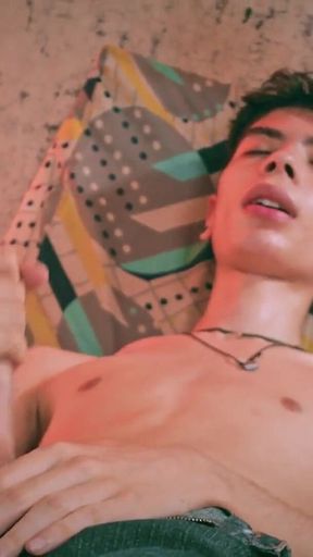 Skinny Twink Magic C Solo Spit Masturbation Precum and Cum Play
