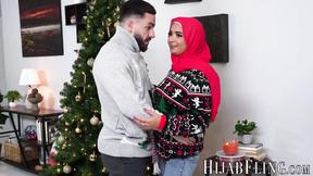 ”There is nothing like Christmas spirit to spice things up as Arab babe rides a f”