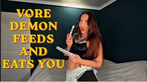 Demon Waitress Vore Feeds and Swallows You