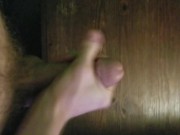 Jerking off and cumming on table