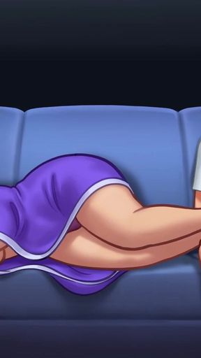 Stunning moment from &quot;Widowed Stepmother Lets Me Touch Her Legs and Tits, We Get Horny (Summertime Saga #17) - Jazziuu&quot;