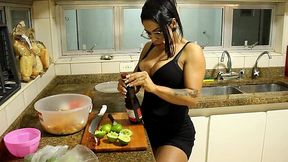 Busty wife cooks dinner and gets ready for dicking [non-nude]