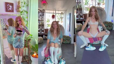 Tiny Redhead Guides You Through Meditation In Lingerie
