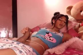 dilettante t-girl Masturbating Off Alone On cam