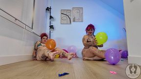 4k big boobs ballons popping after party in bikini