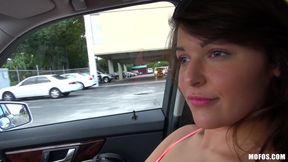 Curvy Callie - Bruno Dickens picks up pretty young brunette for quick sex