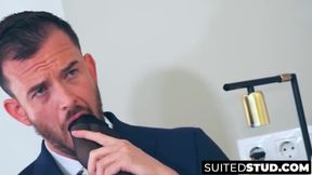 Thick cum and footjobs for men in suits comp