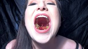 I chew gummy bears with my throat wide open