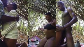 busty black ugandan girl shuga gets fucked hard outside