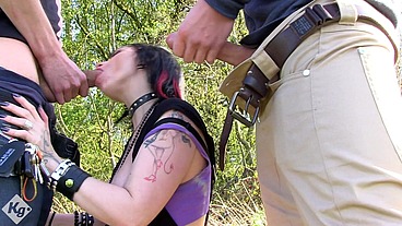 Milf Wife Gina Snake Goes Daytime Dogging To Suck Off Two Big BWC and Get Her Face Covered In Cum