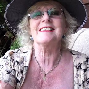 Auntjudys - 66yo Hairy Mature GILF Mrs. Claire Sucks Your Cock in the Garden (pov)