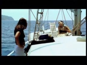 Three hot lesbians left alone in a boat start to fuck each other