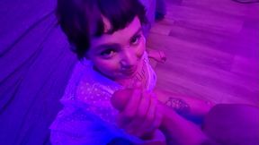 Cute Alt Teen fucks lucky guy and ends with her mouth filled with creamy cum! free