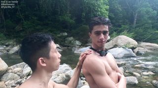 Public outdoor ravage, paramour fellow Latino Nathan ravages Japanese fellow Tyler Wu