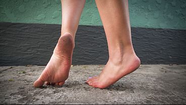 Walking Barefoot On Concrete Dirty Soles Fetish 4K