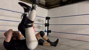 Blonde wrestler delivers over 10 Piledrivers to Lucha man!