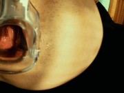 Deep look inside pink asshole and anal contractions