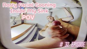 Public Jerk, Look Change & Nasty Facial Gooning Insiide My Sink - Human Toilet Humillation - 8K HDR VR.