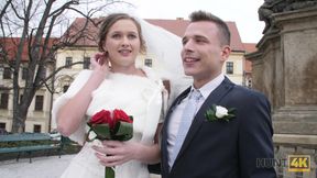 HUNT4K. Attractive Czech bride spends first night