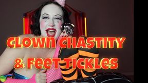 Clown Chastity and Female Feet Tickling