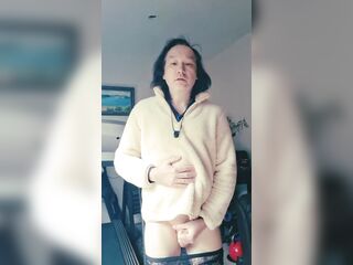 Cute in a blouse and ebony hose