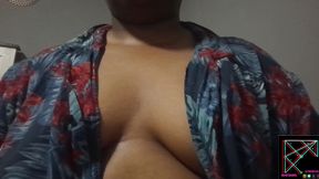 Trans Discovering Her Sensitive Breasts: Trans, Big Breast, Masturbation