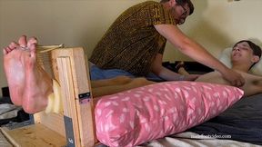 18-Year-Old Cutie Gets Tickled Out Of His Mind (Upper Body Tickling & Foot Tickling With Hairbrush, Toothbrush & Pet Gloves)