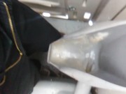 POV Transgirl In PortaPotty Too Nervous To Piss Outside on Cam For 1st Time