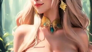 Pretty magic chick in woods with ginormous tits (Ai models)