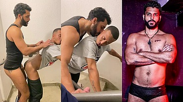 dois putos fodendo na saída de emergencia do hotel