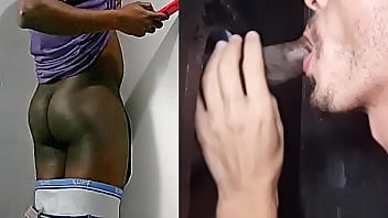 ESSE AFRICANO HETERO DOTADO VEIO GOZAR NO GLORYHOLE BRASILEIRO