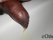 Close Up With My Uncut Pissing Cock