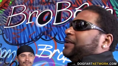 Blonde Jordan Blue gets gangbanged by black studs in urban setting