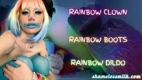 RAINBOW CLOWN RAINBOW BOOTS RAINBOW FANTASY DILDO RIDE
