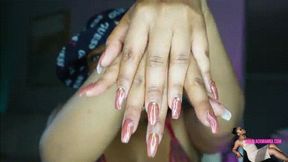 Red Glitter Nail Tapping