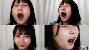 Kana Yura - CLOSE-UP of Japanese cute girl YAWNING - 1080p